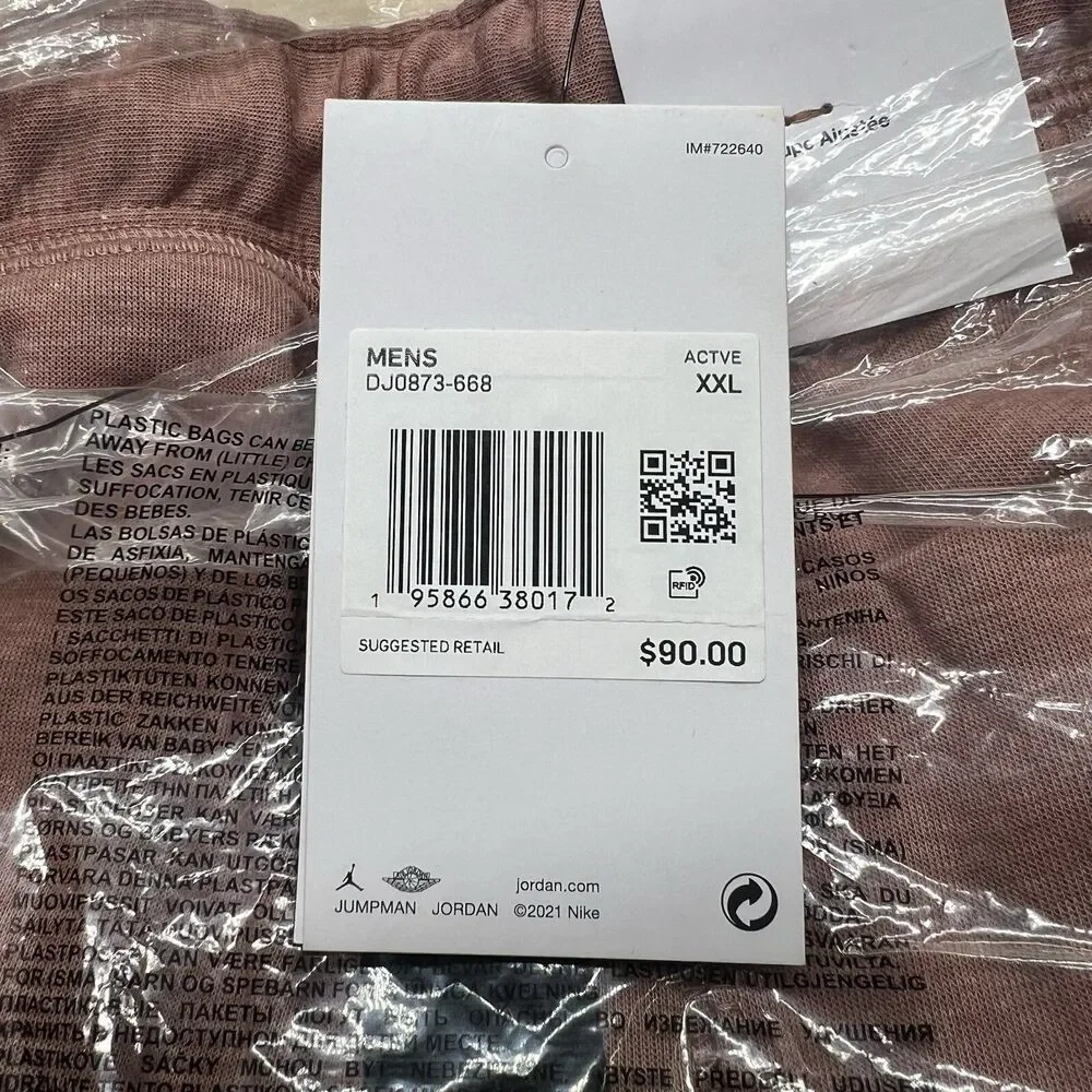 NEW XXL Jordan Dri Fit Statement Fleece Track Pants Slim Fit Coral DJ0873-668